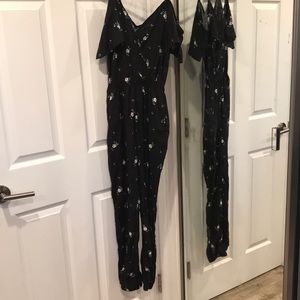 Black floral jumpsuit